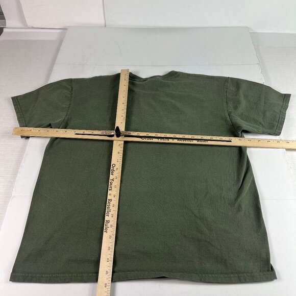 Vintage Y2K Nike Shirt Adult Medium Green & White Faded Small Contrast Logo Tee - Picture 7 of 10